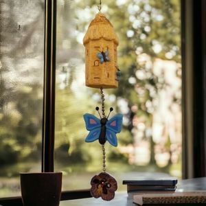 Fan Pull Country Garden Resin Clay Butterfly Flower 2000s New In Box